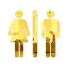 Placa Indicativa Sinalização Banheiro Acrílico Dourado