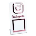 Placa Instagram QR Code Display Acrílico Loja Balcão Branco