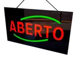 Placa Letreiro De Aberto Efeito Neon Led Letreiro Bivolt Fixo e Pisca