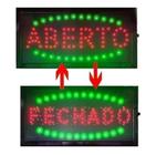 Placa Letreiro Painel Luminoso Led Aberto/Fechado 110V 2Em1