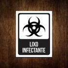 Placa Lixo Infectante - De Sinalização Preto E Branco 27x35