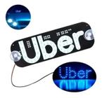 Placa Luminoso Carro Uber Led Usb Motorista Completa