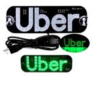Placa Luminoso carro Uber Led Usb Motorista Verde Completa - kapbom