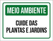 Placa Meio Ambiente Cuide Das Plantas E Jardins 18X23