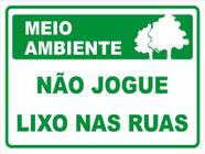 Placa De Sinalizaçao De Jogue Lixo Na Lixeira 0,300x 0,200