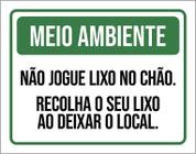 Placa Meio Ambiente Não Jogue Lixo No Chão 27X35