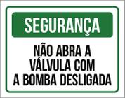 Placa Não Abra A Válvula Com Bomba Desligada 36X46