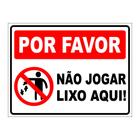 Placa jogue o lixo na lixeira (simb.) 23,5x32,5cm - Zeus do Brasil