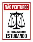 Placa Não Perturbe - Futuro Advogado Estudando 27X35