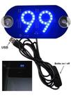 Placa Para Carro Led Letreiro Motorista Aplicativo 99 Azul - New