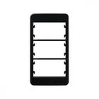 Placa Para Condulete Margirius Sleek 4X2 Preta (3Modulo Horizontal) Com Suporte 21881
