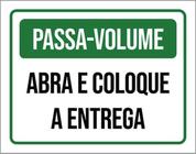 Placa Passa Volume Abra Coloque A Entrega Verde 18X23