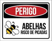 Placa Perigo - Abelhas Risco De Picadas 36X46