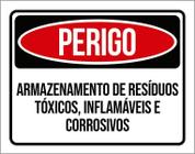 Placa Perigo Armenamento Tóxicos Inflamáveis 18X23