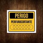 Placa Perigo Cerca Perfurocortante Concertina Arame 27X35