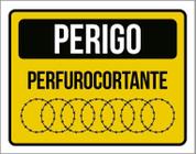 Placa Perigo Cerca Perfurocortante Concertina Arame 27X35