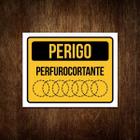 Placa Perigo Cerca Perfurocortante Concertina Arame 36X46