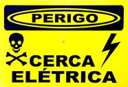 Placa Perigo Cuidado Cerca Elétrica Alumínio