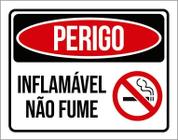 Placa Perigo Inflamável Não Fume 27X35