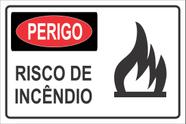 Placa Perigo Líquido Inflamável Sinalização Cuidado 30x20cm