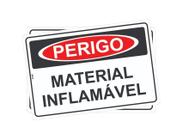 Placa Perigo Material Inflamável Cuidado kit c/2 Unidades - Look Placas de Sinalização