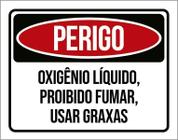 Placa Perigo Oxigênio Líquido Proibido Fumar 18X23