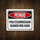 Placa Perigo Pisoescorregadio Quando Molhado 18X23