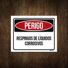 Placa Perigo Respingos De Líquidos Corrosivos 36X46