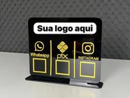 Placa Pix, Whatsapp e Insta Acrílico personalizada com logo