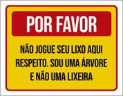 Placa Por Favor Não Jogue Lixo Aqui Sou Uma Árvore 27X35