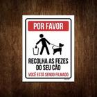 Placa Por Favor Recolha Fezes Do Seu Cão - Filmado 18X23