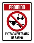 Placa Proibido Entrada Em Trajes De Banho 27X35