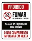 Placa Proibido Fumar Jogar Áreas Comuns Condomínio 18X23