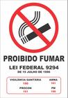 Placa PROIBIDO FUMAR - LEI FEDERAL - 21X30 CM - PS 1MM Fundo BRANCO - FLAP PLACAS E PERSONALIZADOS