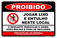 Placa Aviso Não Jogue Lixo no Chão - Afonso Adesivos