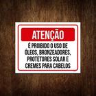 Placa Proibido Óleos Bronzeadores Cremes Protetor 36X46