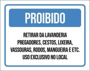 Placa Proibido Retirar Itens Da Lavanderia 27X35