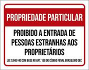 Placa Propriedade Particular Proibido Estranhos 18X23