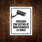 Placa Protegido Com Sistema De Monitoramento 24 Horas 27X35