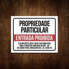 Placa Ps 2Mm Propriedade Particular Entrada Proibida 27X35