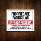 Placa Ps 2Mm Propriedade Particular Entrada Proibida 36X46