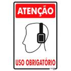 Placa PS-82 Atenção Protetor de Ouvido Uso Obrigatório 0,80mm 20x30 - ENCARTALE