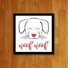 Placa Quadro Decorativo Pet - Woof Woof 36X36