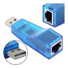 Placa Rede USB Externa Rj45 Adaptador Lan Ethernet 10/100 Conversor Azul Internet Cabeada