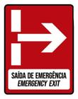 Placa Saida De Emergência Emergency Exit 27X35 - Sinalizo