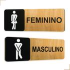 Placa Sanitário MDF 25x9cm Masculino x Feminino Modelo 3707