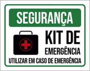 Placa Segurança Kit De Emergência Use Em Caso 18X23