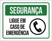 Placa Segurança Ligue Em Caso De Emergência 27X35