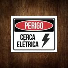 Placa Segurança Perigo Cerca Elétrica - Perigo Atenção 27x35