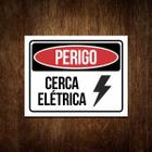 Placa Segurança Perigo Cerca Elétrica - Perigo Atenção 27X35 - Sinalizo